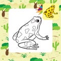 Cartoon of Poison-Dart Frog. Coloring page Royalty Free Stock Photo