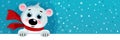 Cartoon Polar Bear, Christmas Background