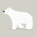 Cartoon polar bear. Colorful vector illustration, flat style.