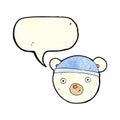 cartoon polar bear face with speech bubble Royalty Free Stock Photo