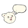 cartoon polar bear face with speech bubble Royalty Free Stock Photo