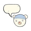 cartoon polar bear face with speech bubble Royalty Free Stock Photo