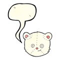 cartoon polar bear head with speech bubble Royalty Free Stock Photo