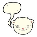 cartoon polar bear head with speech bubble Royalty Free Stock Photo