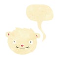 cartoon polar bear head with speech bubble Royalty Free Stock Photo