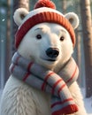 Cartoon Polar Bear in the snow Royalty Free Stock Photo