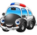 Cartoon police car character Royalty Free Stock Photo