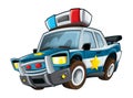 Cartoon police car - white background Royalty Free Stock Photo