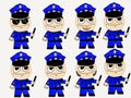 Cartoon police forces illustration