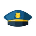 Cartoon police hat and gold badge Royalty Free Stock Photo