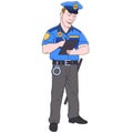 Cartoon police officer, policeman Royalty Free Stock Photo