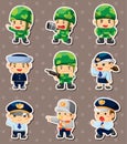 Cartoon police and soldier stickers