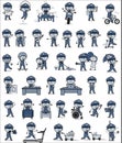 Cartoon Policeman Cop Character - Collection of Concepts Vector illustrations
