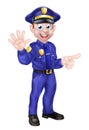 Cartoon Policeman Pointing