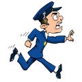 Cartoon policeman running Royalty Free Stock Photo
