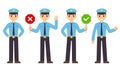 Cartoon policeman vector illustration set