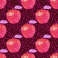 Cartoon polygonal fruit seamless apples geometric pattern for fabrics and linens and wrapping paper and kids