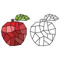 Cartoon polygonal fruit set apples geometric pattern for fabrics and linens and wrapping paper and kids