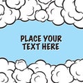 Cartoon pop art clouds frame vector background Royalty Free Stock Photo