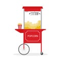 Cartoon Popcorn cart, street food Royalty Free Stock Photo