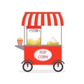 Cartoon Popcorn cart, street food Royalty Free Stock Photo