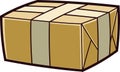 Cartoon Postal Brown Paper Cardboard Box Sealed With Tape Royalty Free Stock Photo