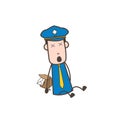 Cartoon Postal-Worker Dizzy-Face Expression Vector