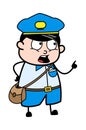 Cartoon Postal worker Saying Something