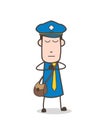 Cartoon Postboy Doing Prayer Vector Illustration