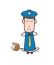 Cartoon Postboy Doing Prayer Vector Illustration