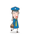 Cartoon Postman Blowing Kiss Vector