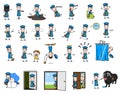 Cartoon Postman Character - Set of Retro Concepts Vector illustrations