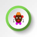 cartoon potatoes infant head toy colored button icon. Signs and symbols can be used for web, logo, mobile app, UI, UX Royalty Free Stock Photo