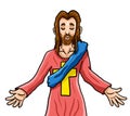 Cartoon Praying Jesus Christ