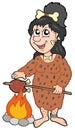 Cartoon prehistoric woman