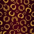 Cartoon Premium Gold Wreath Seamless Pattern