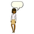 cartoon pretty businesswoman with speech bubble Royalty Free Stock Photo