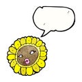 cartoon pretty female sunflower face Royalty Free Stock Photo