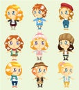 Cartoon pretty girl icon