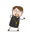 Cartoon Priest Running Pose Vector Royalty Free Stock Photo