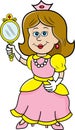 Cartoon princess holding a mirror.