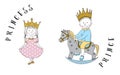 Cartoon princess and prince