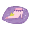 Cartoon princess shoe in cushion icon