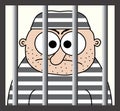 Cartoon prisoner behind bars Royalty Free Stock Photo