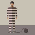 Cartoon prisoner Royalty Free Stock Photo