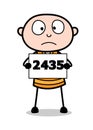 Cartoon Prisoner Identification Number Vector