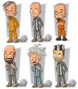 Cartoon prisoners with metal chains character vector set Royalty Free Stock Photo