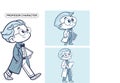 A cartoon professor character is shown in three different poses Royalty Free Stock Photo