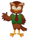 Cartoon Professor Owl Royalty Free Stock Photo