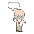 cartoon professor with speech bubble Royalty Free Stock Photo